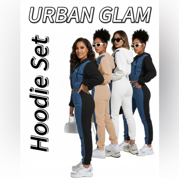 Hoodie Sweatshirts Casual Sweaters Two-toned Design Full Zip Womenswear Spandex - Picture 1 of 16